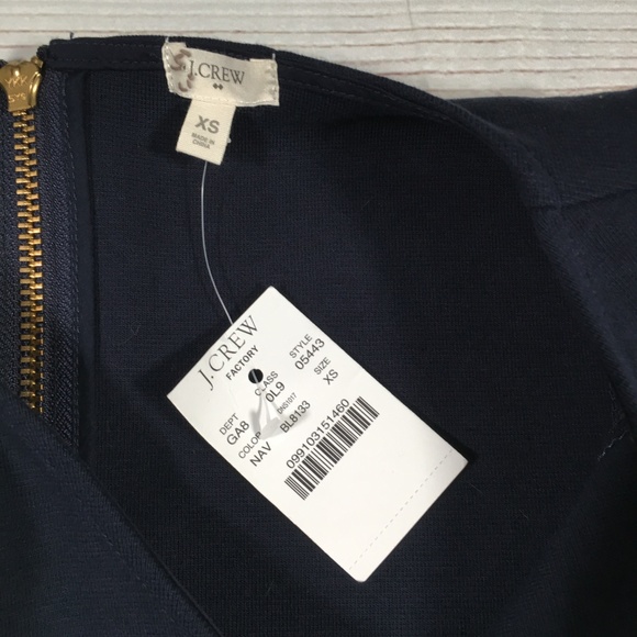 NWT J CREW Navy Peplum Top Size XS - Picture 3 of 4